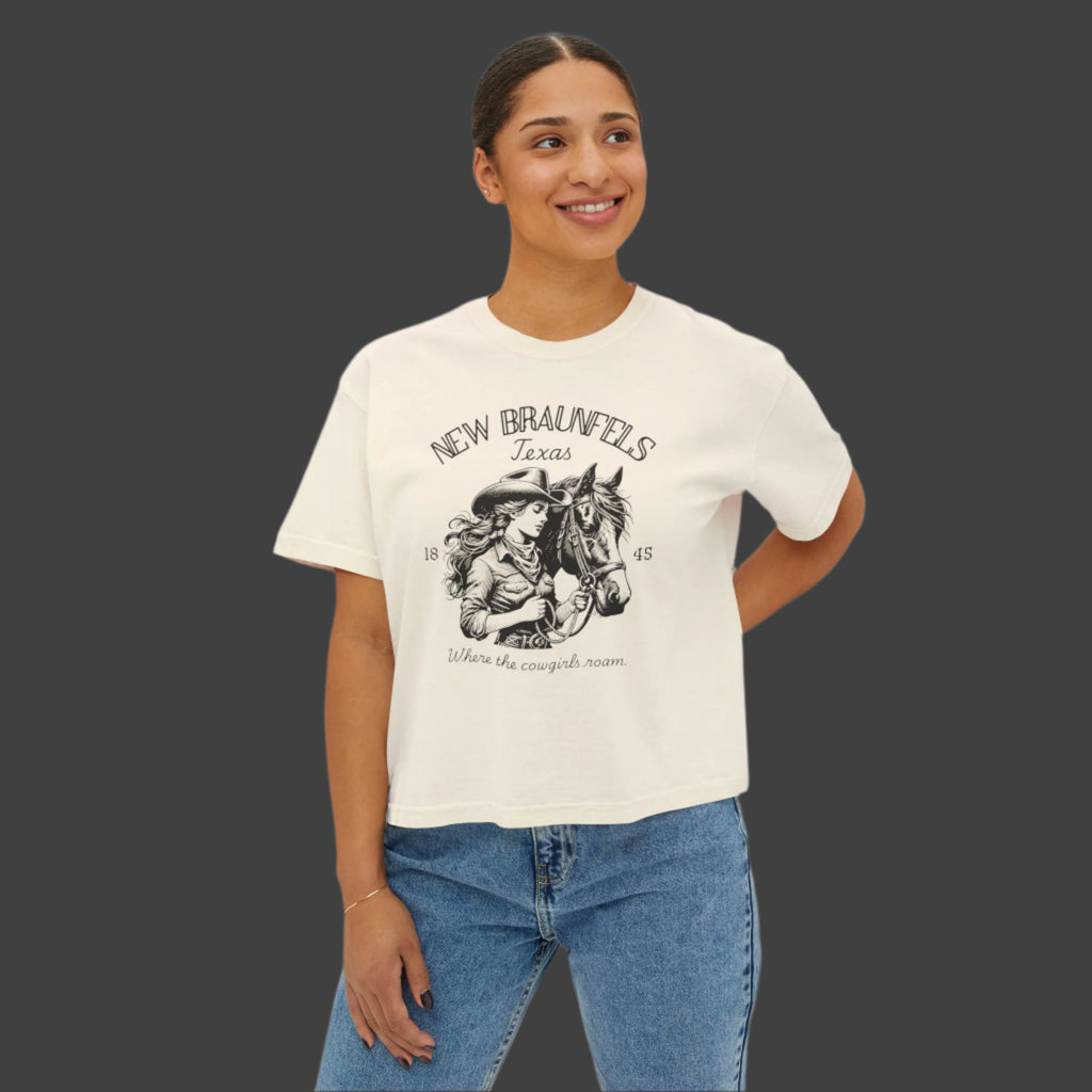 Where the Cowgirls Roam – New Braunfels Vintage Boxy Tee